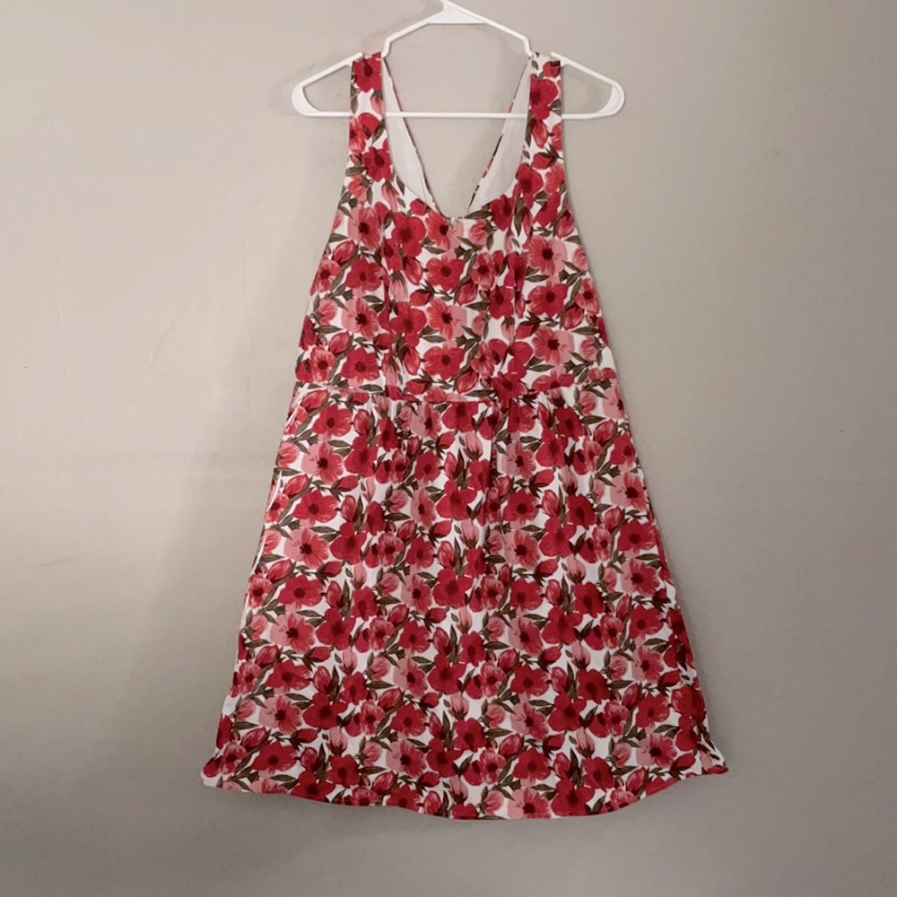 Red floral dress